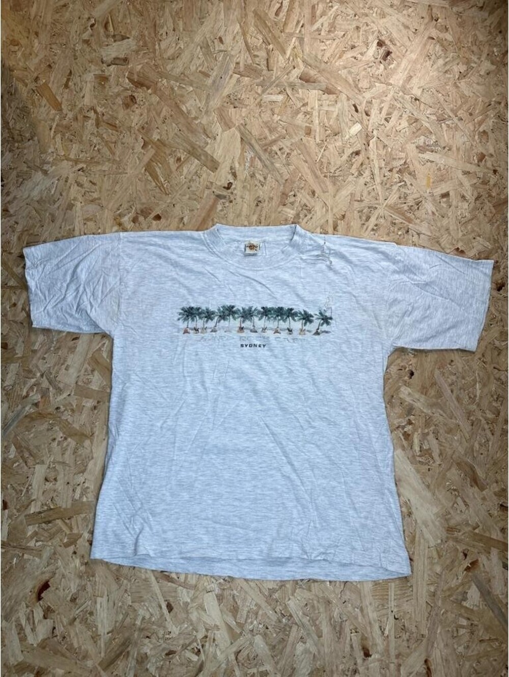 Vintage Hard Rock Cafe Sydney T-Shirt Mens XL Gray Palm Trees Distressed